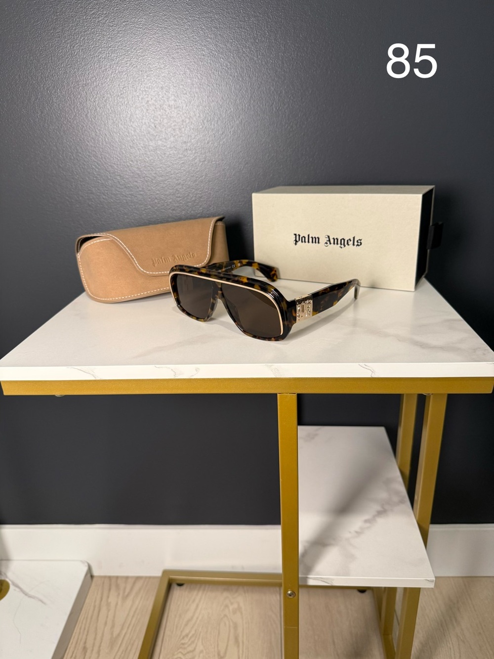 Palm Angels Men's Tortoiseshell Frame Sunglasses with Brown Lenses